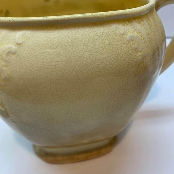 1932 Vintage Crown Potteries Company Yellow Lidded Pitcher - Picture 8 of 10